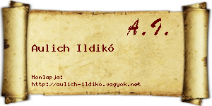 Aulich Ildikó névjegykártya